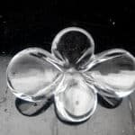 Amber and white hand-blown glass four-petal flower lamp fitting for interior decoration-3