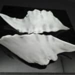 Creative glass restaurant decoration Handmade Murano glass white irregular material leaf shape-3