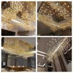 Interior lighting in the form of handcrafted glass stones in amber-1